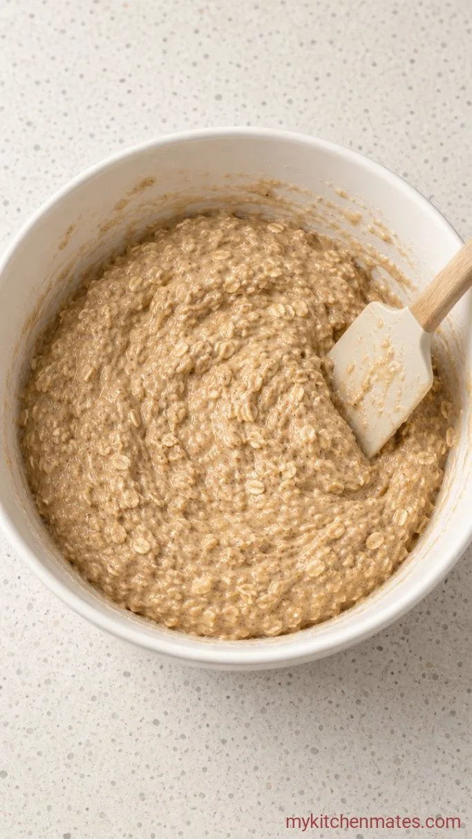 30-Minute Gluten Free Oatmeal Muffins Step 3: Fold the Batter Together