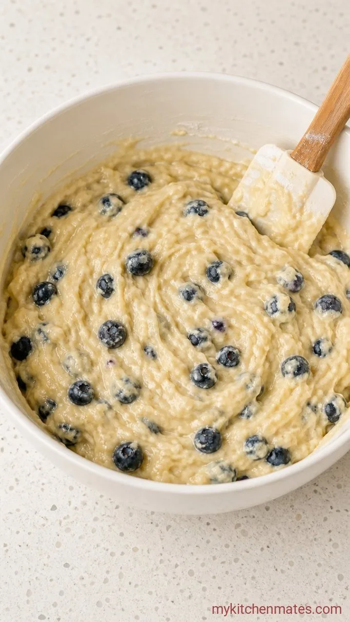 Easy Blueberry Quick Bread (No Mixer Needed) Step 3: Fold the Batter Together