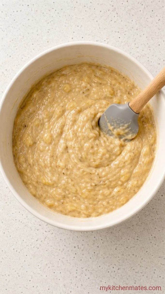 Moist Low Carb Banana Bread Step 3: Fold the Batter Together