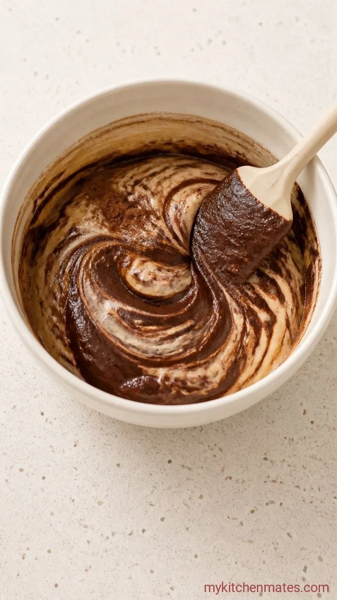 Gooey Brownie Pudding Dessert Step 3: Fold the Batter Together