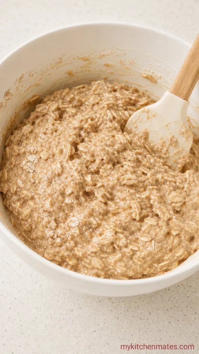 One-Bowl Cinnamon Oatmeal Muffins Step 3: Fold the Batter