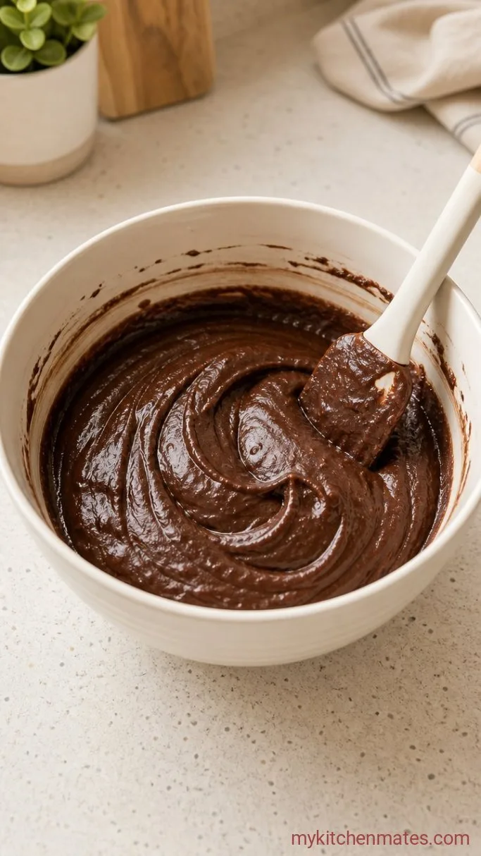 Rich Flourless Chocolate Truffle Cake Step 3: Fold the Mixtures Together