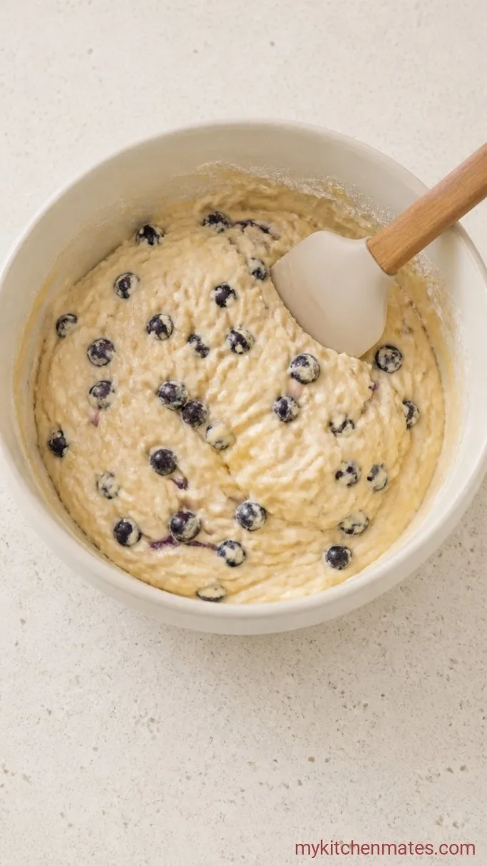 Moist Lemon Blueberry Muffins with Lemon Glaze Step 3: Fold the Wet and Dry Together