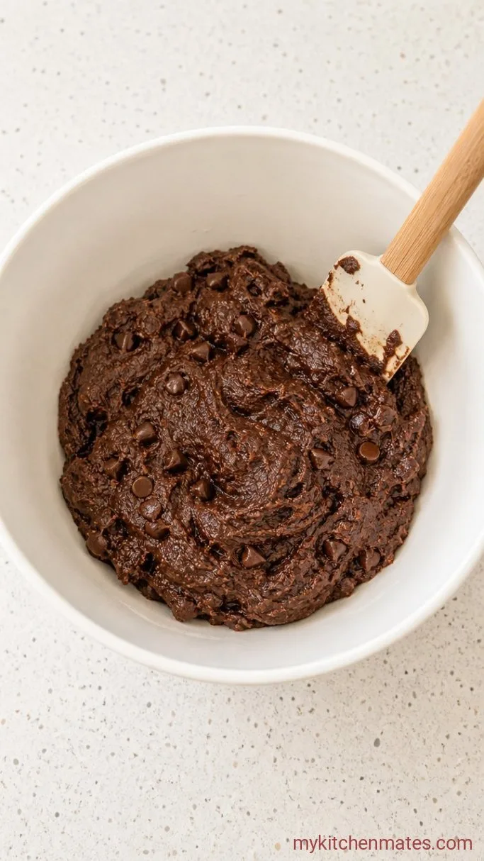 Rich and Chewy Double Chocolate Chip Cookies Step 3: Fold Together the Dough