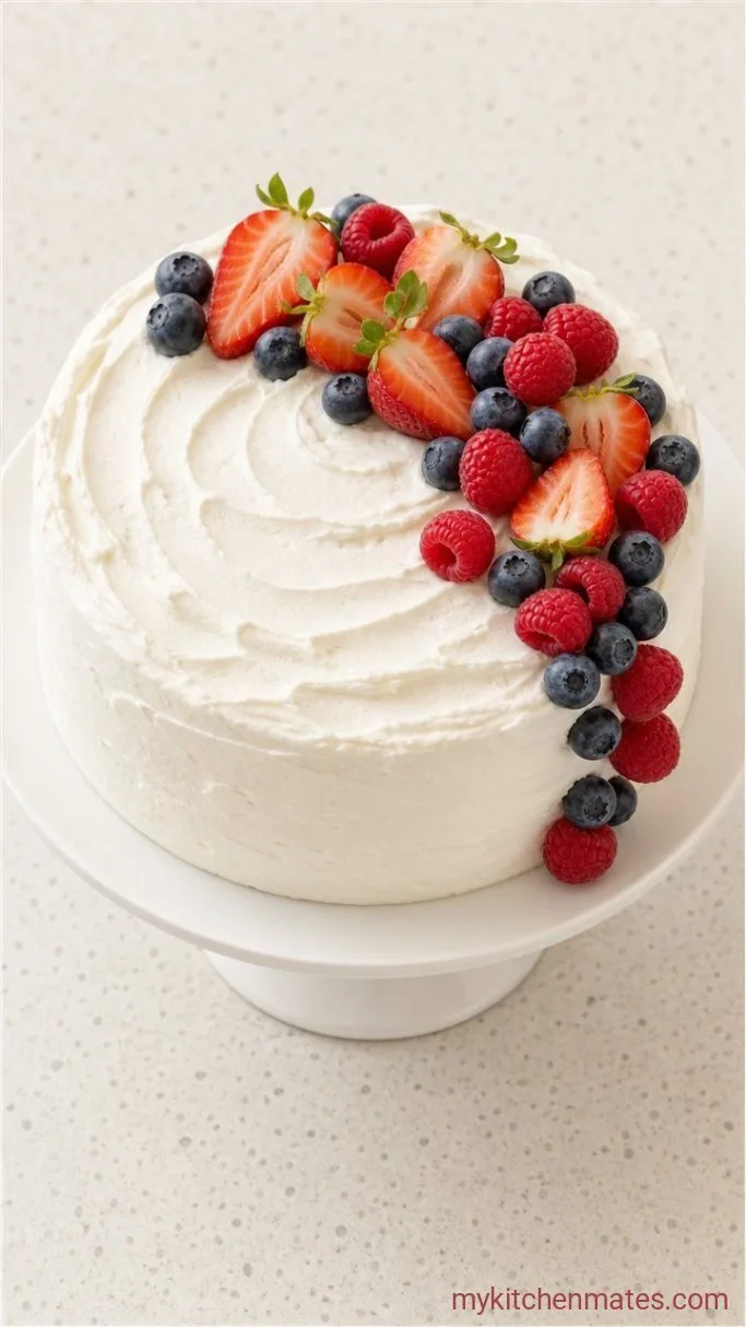 4-Ingredient Watermelon Birthday Cake (No Bake) Step 3: Frost and Decorate the Cake