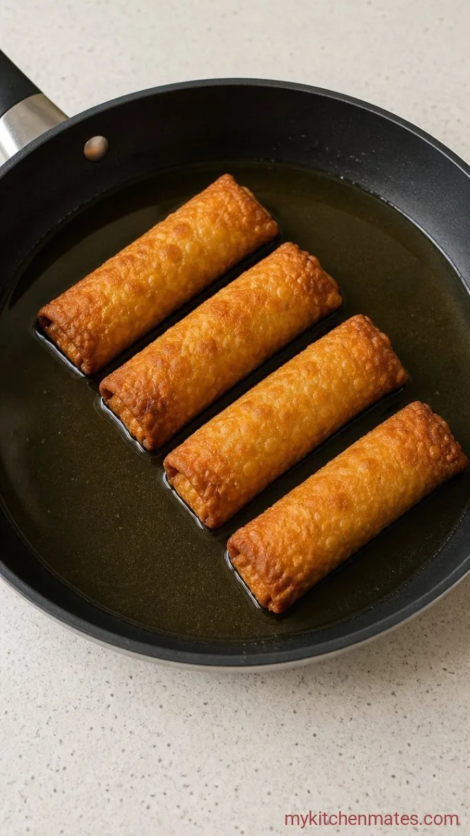 Step 3: Fry the Egg Rolls Until Golden
