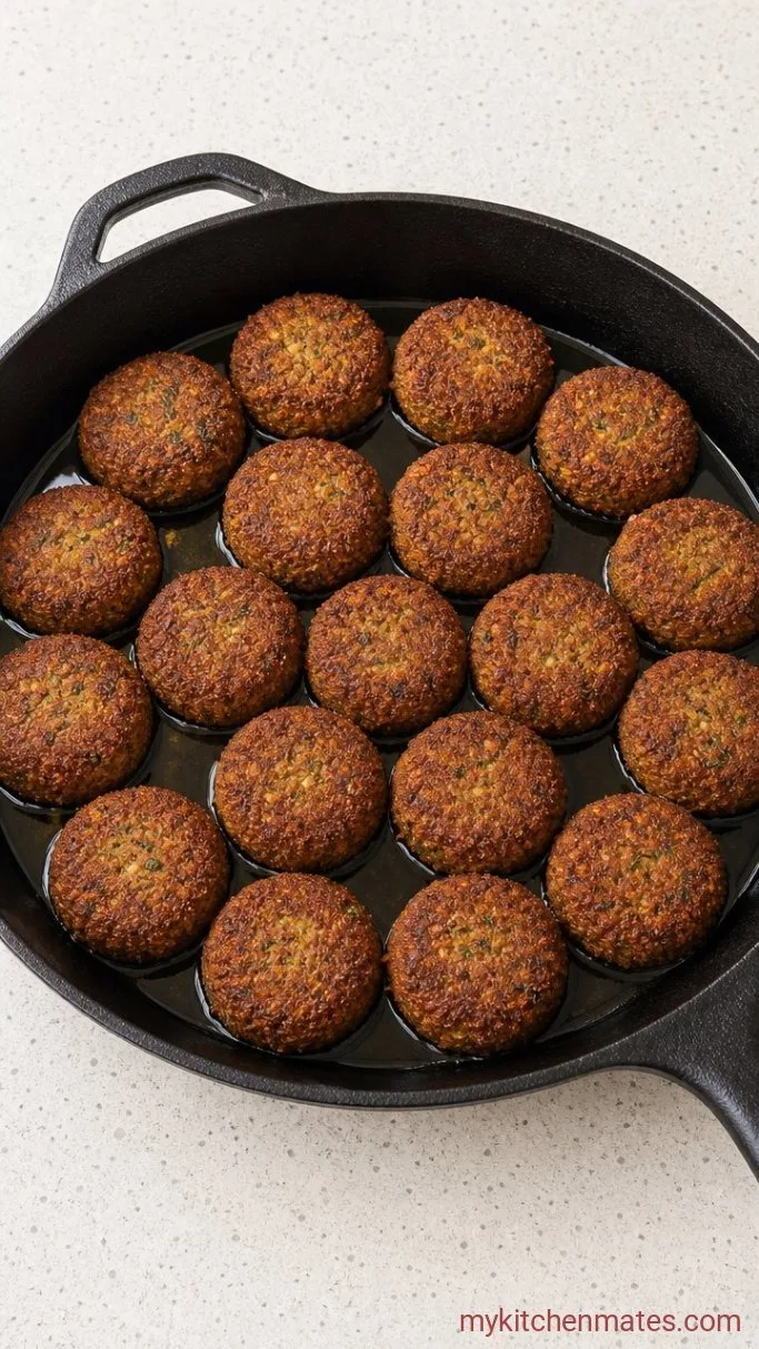 Classic Falafel Sandwich with Creamy Tahini Sauce Step 3: Fry the Falafel