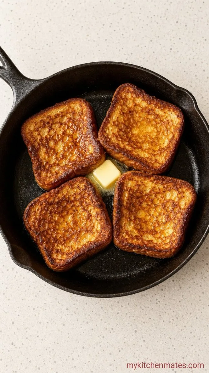 Cinnamon Roll French Toast with Cream Cheese Glaze Step 3: Fry the French Toast
