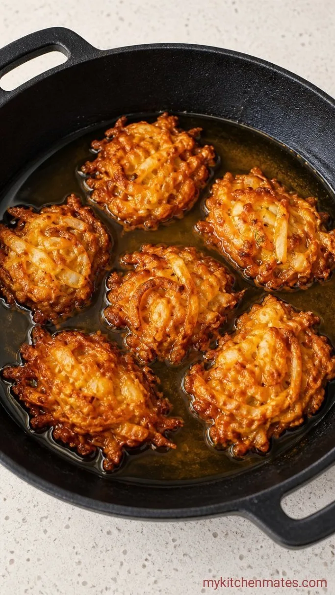 Crispy Cabbage Pakoda (Indian Cabbage Fritters) Step 3: Fry the Fritters