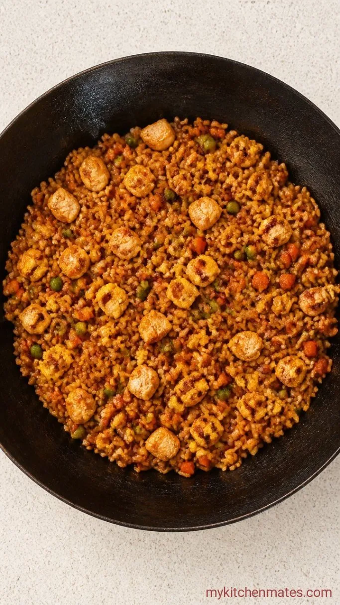 One-Pan Easy Chicken Fried Rice Step 3: Fry the Rice