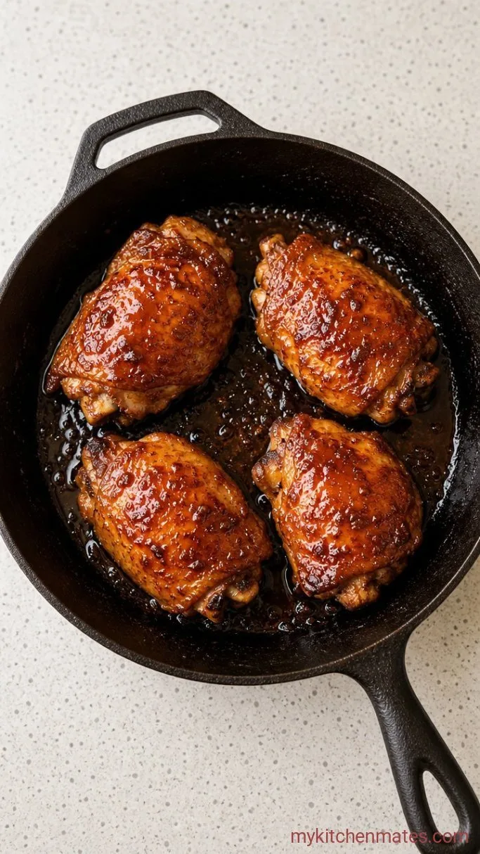 Sticky Soy-Ginger Asian Chicken Thighs Step 3: Glaze and Finish the Chicken