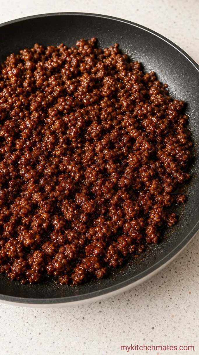 20-Minute Teriyaki Ground Beef Step 3: Glaze the Beef