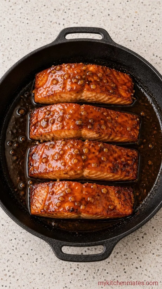 20-Minute Sticky Honey Garlic Salmon Step 3: Glaze the Fillets
