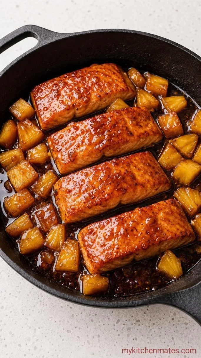 20-Minute Sticky Honey Pineapple Salmon Step 3: Glaze the Salmon