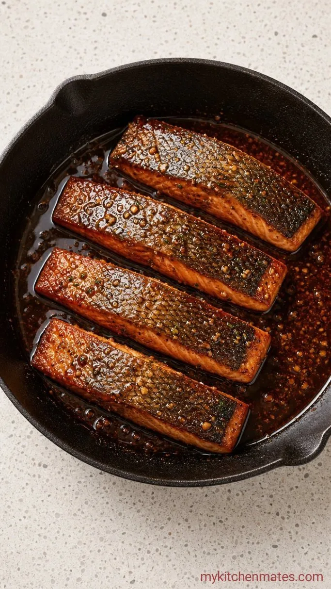 20-Minute Salmon Rice Bowl with Spicy Mayo Step 3: Glaze the Salmon
