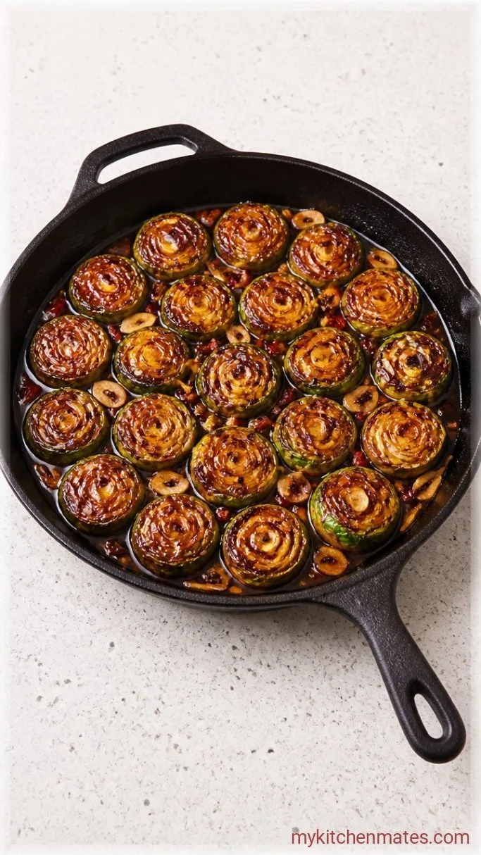 Crispy Sticky Kung Pao Brussels Sprouts Step 3: Glaze the Sprouts