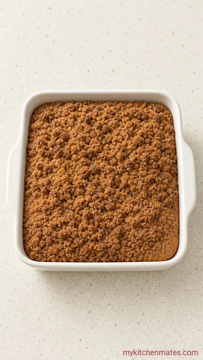 Cinnamon Coffee Crumb Cake with Buttery Streusel Step 3: Layer and Bake the Cake