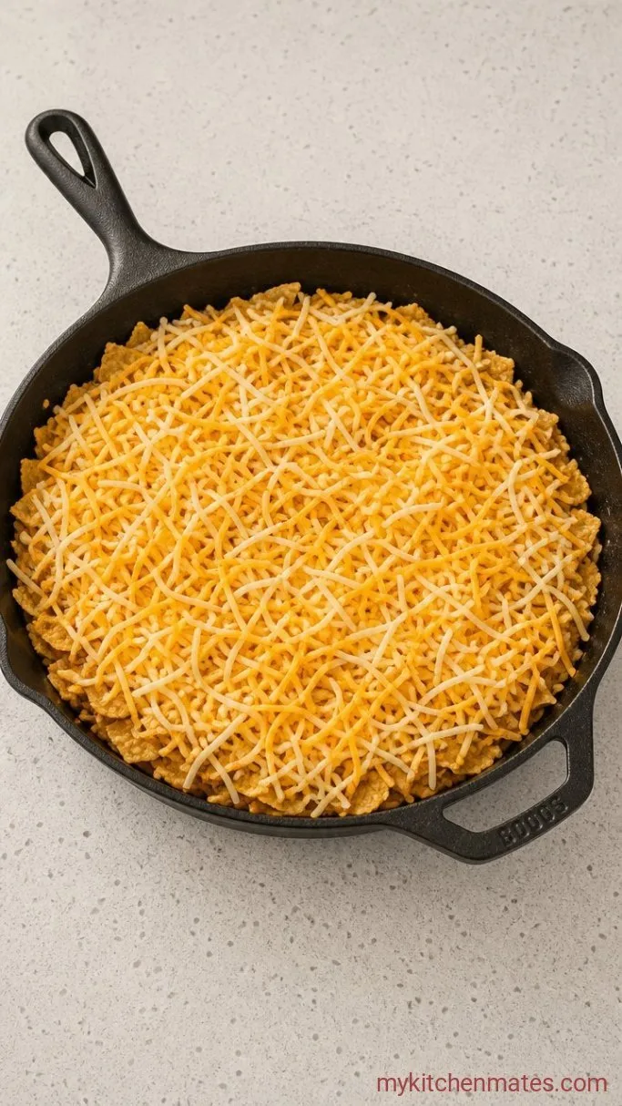 30-Minute Walking Taco Casserole Step 3: Layer and Bake