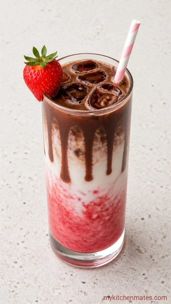 5-Minute Strawberry Mocha Latte Step 3: Layer and Serve