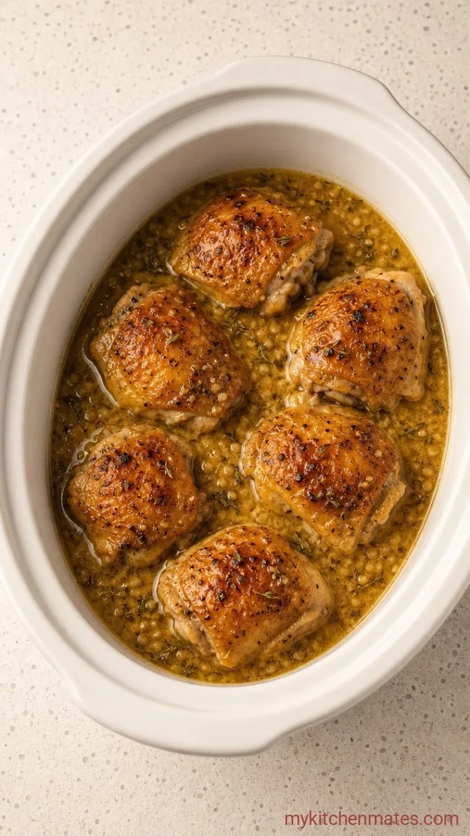 Crockpot Garlic Butter Chicken Thighs Step 3: Layer in the Slow Cooker
