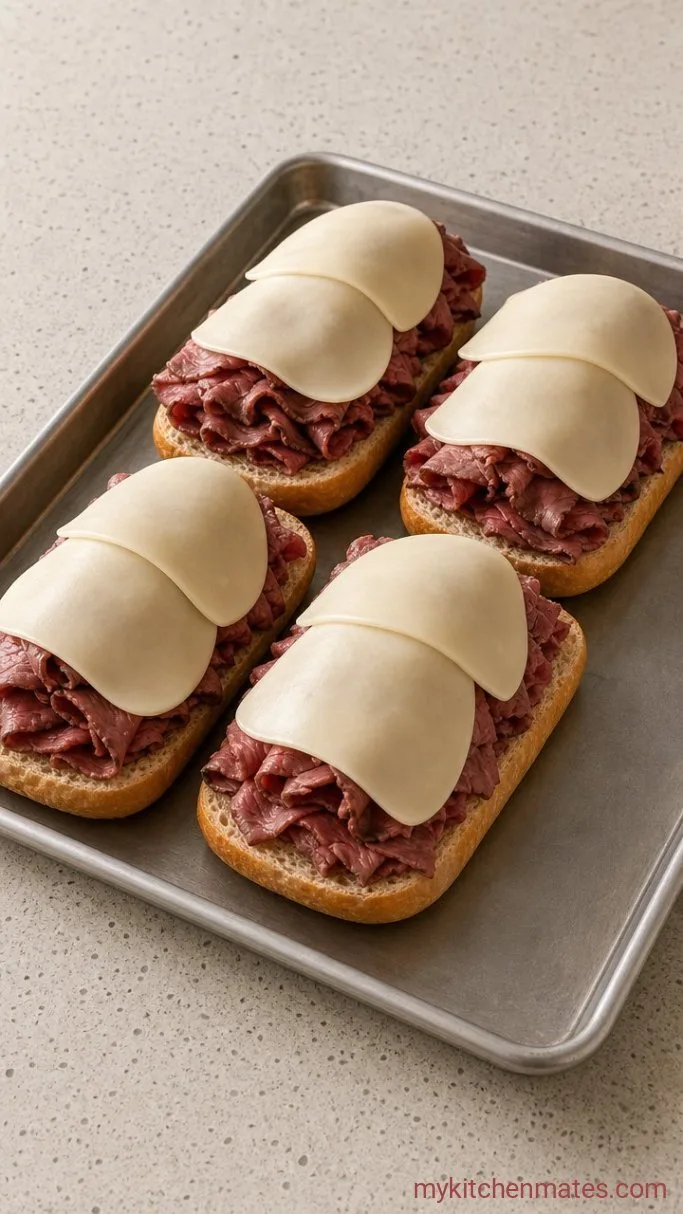 Step 3: Layer the Beef and Cheese