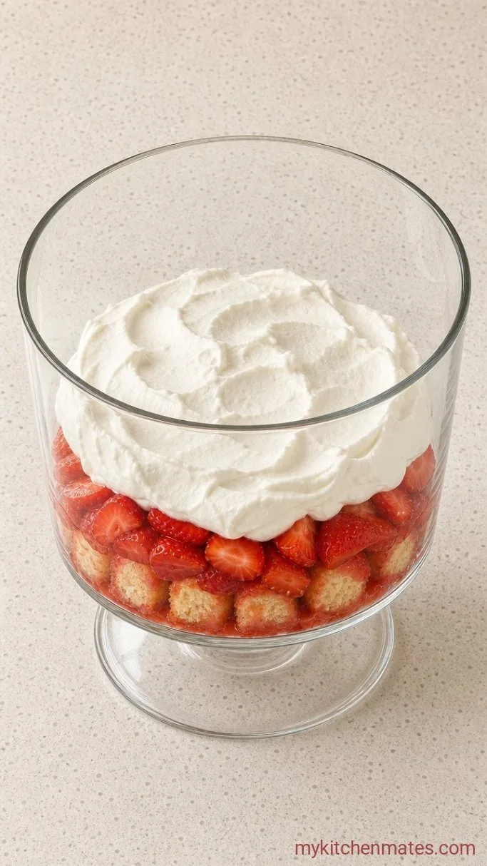 5-Ingredient Strawberry Angel Food Cake Dessert Step 3: Layer the Cake and Berries