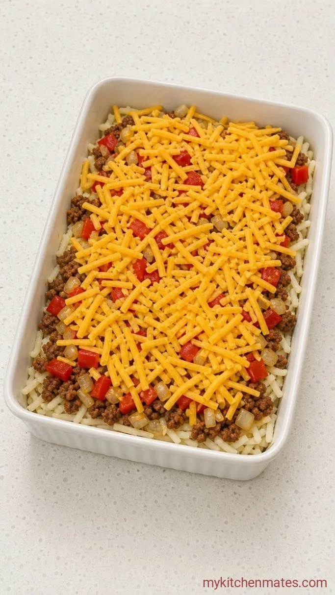 Make-Ahead Gluten-Free Breakfast Casserole Step 3: Layer the Casserole