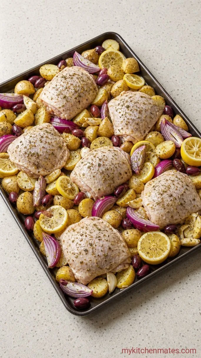 Step 3: Layer the Chicken and Vegetables on the Pan