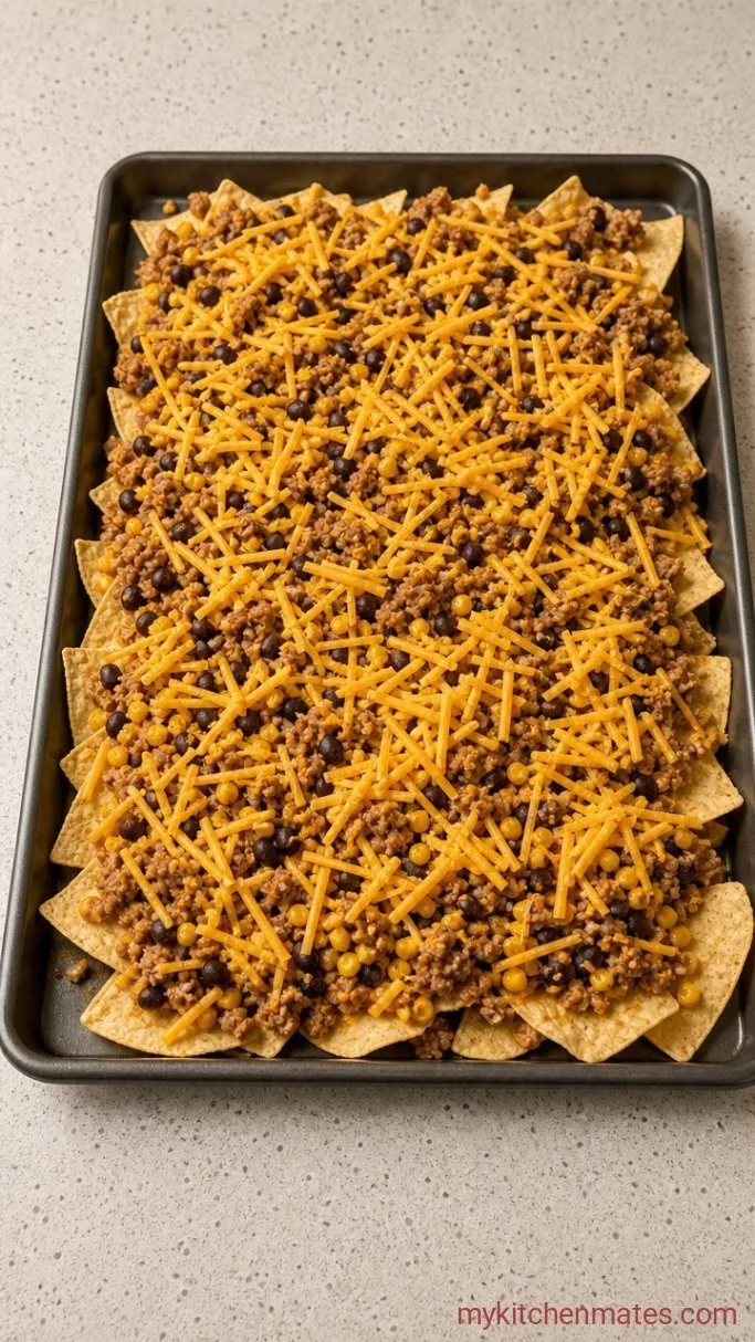 Step 3: Layer the Chips and Cheese