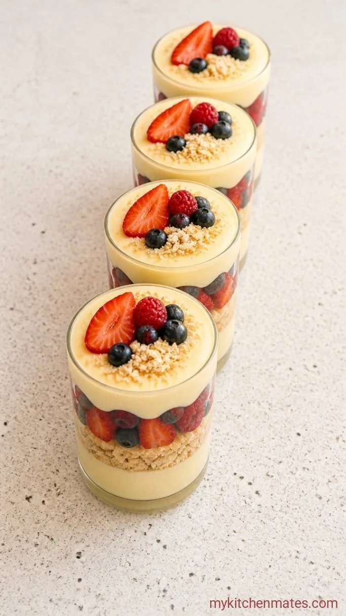 Quick No-Bake Pudding Parfait Cups Step 3: Layer the Parfaits