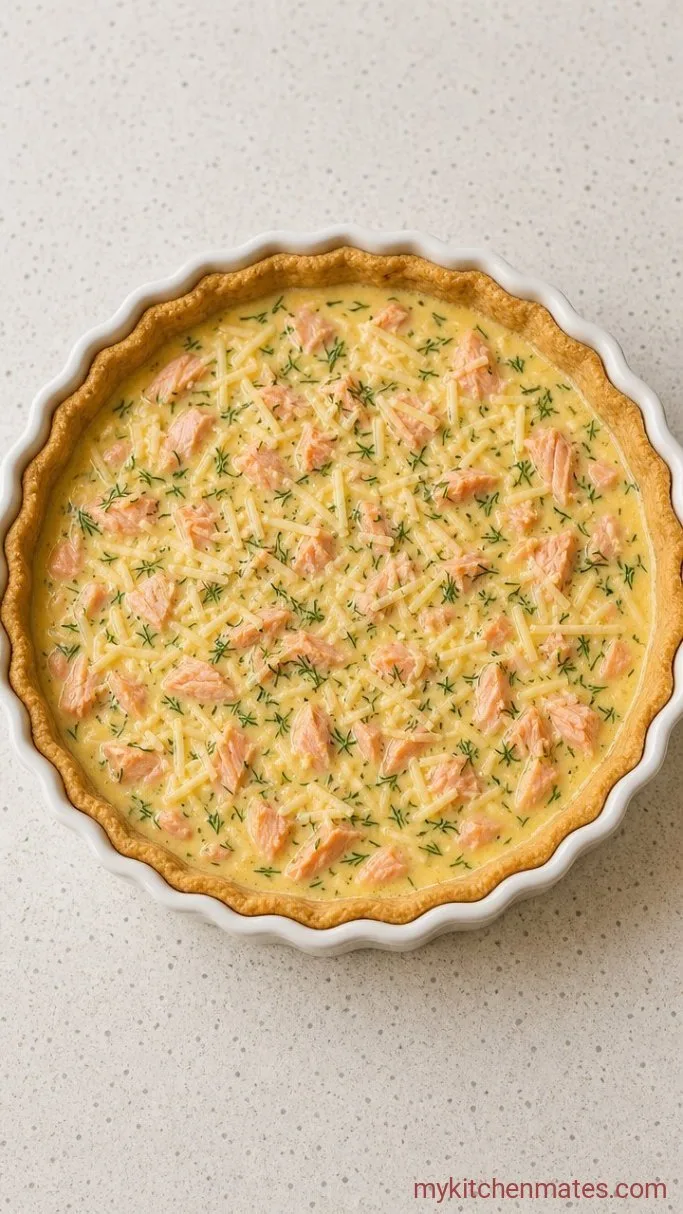 Step 3: Layer the Quiche