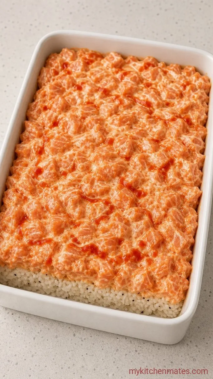 Step 3: Layer the Rice and Filling