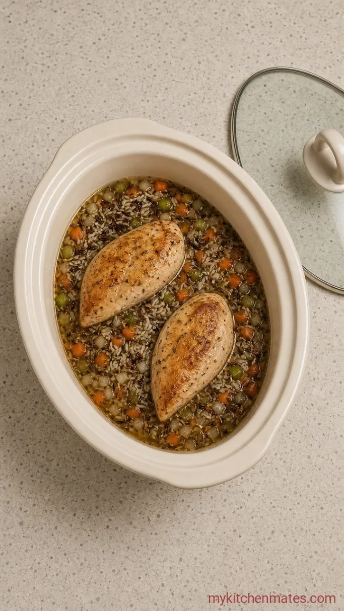 Creamy Crockpot Chicken Wild Rice Soup Step 3: Load the Slow Cooker