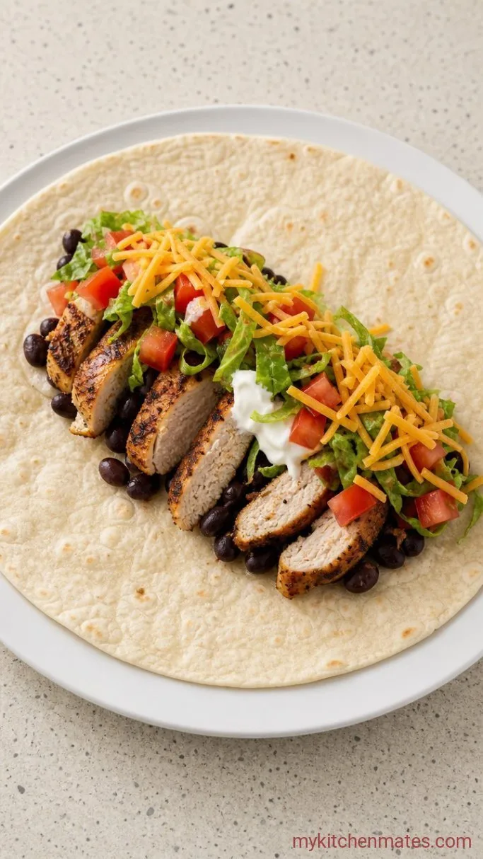 High Protein Chicken Burrito (40g of Protein) Step 3: Load Up the Burrito