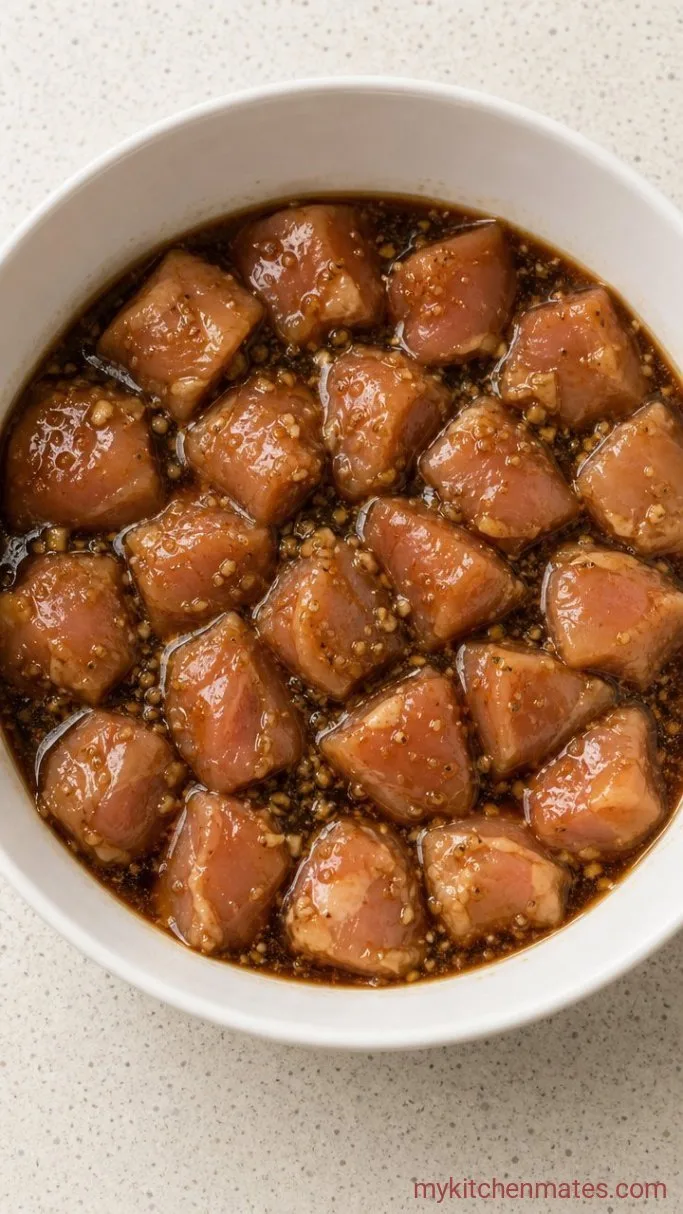 Easy Sticky Soy-Ginger Chicken Thigh Skewers Step 3: Marinate the Chicken
