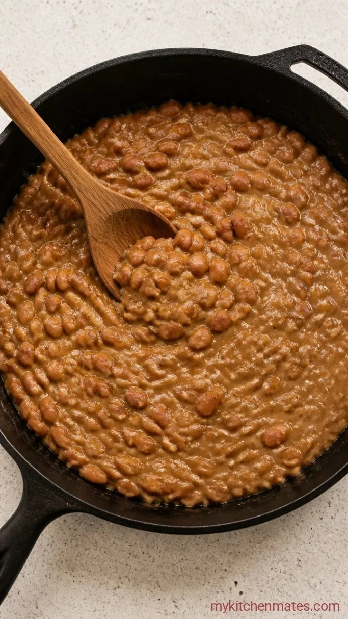 Authentic Mexican Refried Beans (Frijoles Refritos) Step 3: Mash the Beans in the Skillet