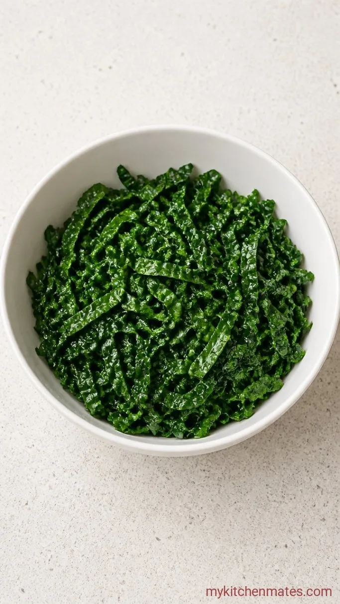 15-Minute Kale and Brussel Sprout Salad Step 3: Massage the Kale