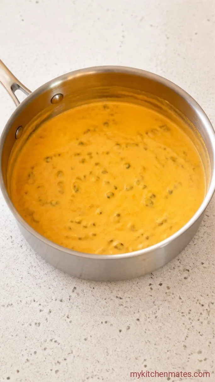 One-Pot Queso Mac and Cheese Step 3: Melt in the Cheeses and Chiles