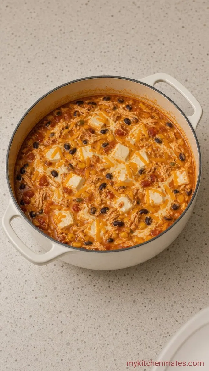 Creamy King Ranch Chicken Soup (One Pot, 30 Minutes) Step 3: Melt in the Cheeses