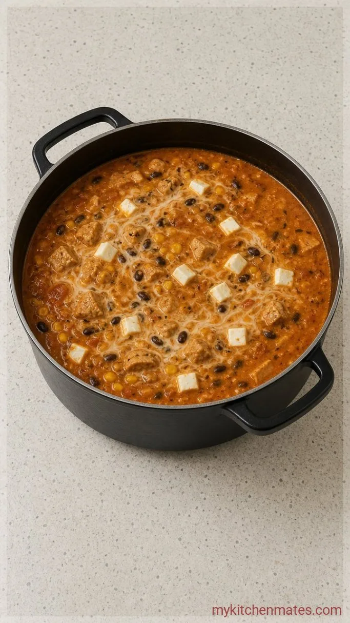 Creamy Chicken Enchilada Soup (One Pot, 30 Minutes) Step 3: Melt in the Cream Cheese