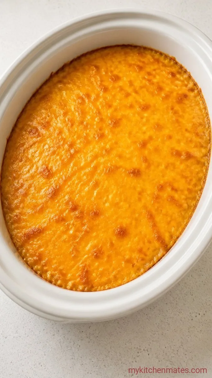 Slow Cooker Corn Casserole Step 3: Melt the Cheese and Serve