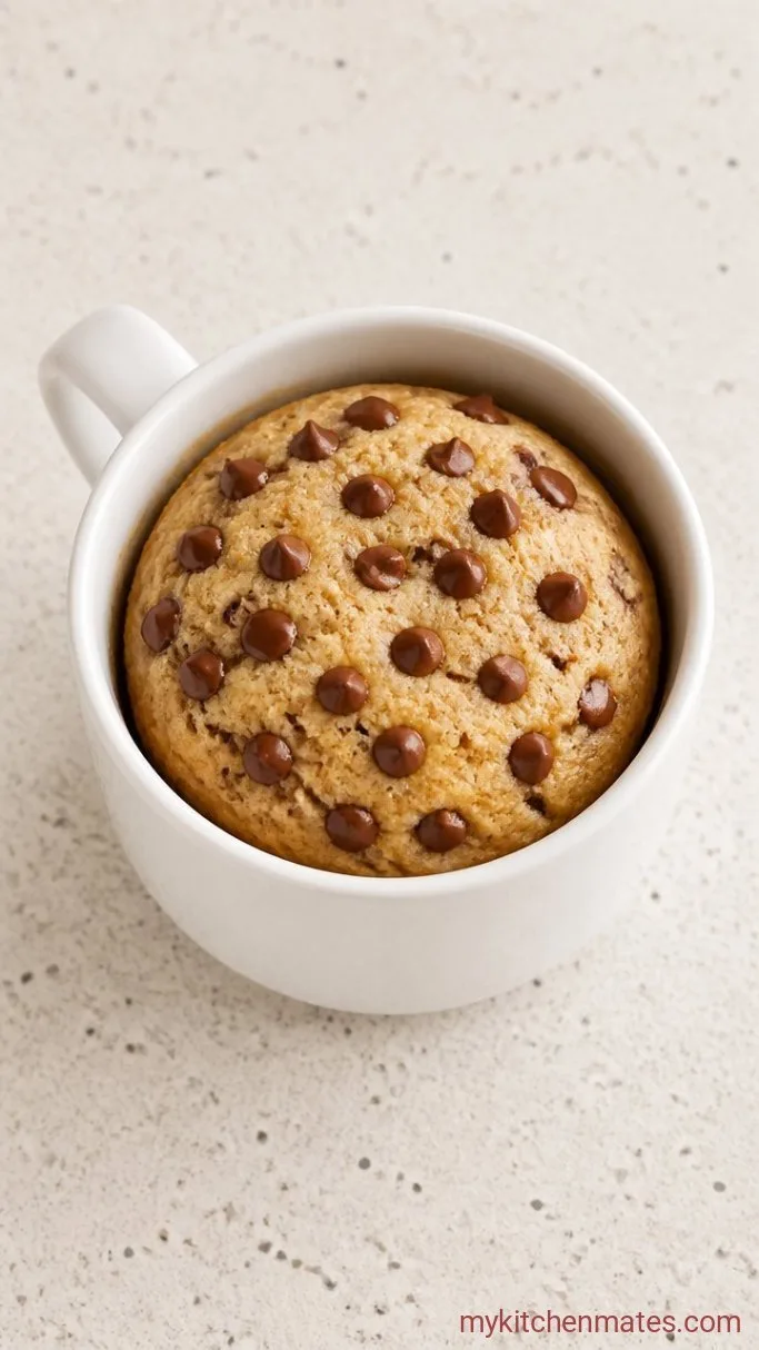 5-Minute Chocolate Chip Cookie Dough Mug Cake Step 3: Microwave and Dig In