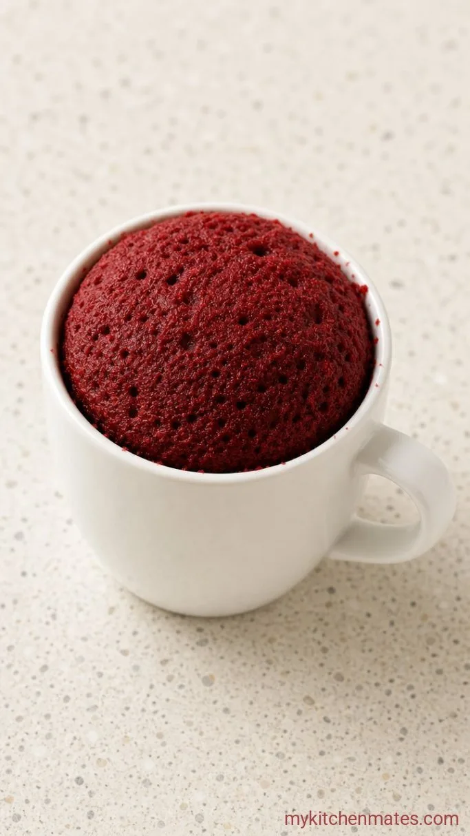 5-Minute Red Velvet Mug Cake Step 3: Microwave the Cake