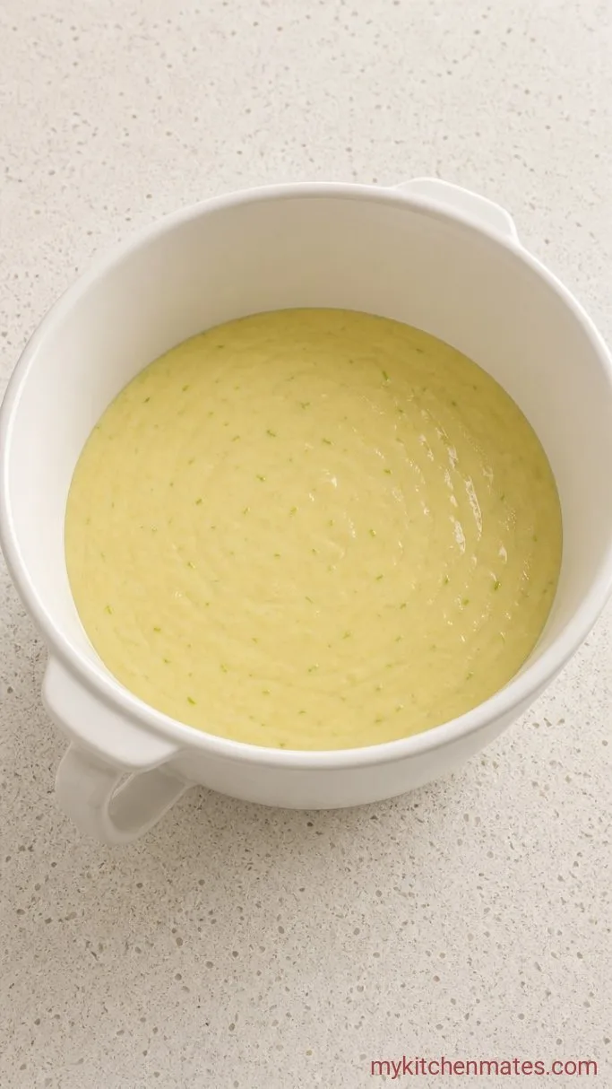 Tart and Moist Key Lime Bundt Cake with Lime Glaze Step 3: Mix in Buttermilk and Lime