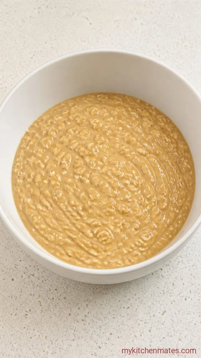 Old-Fashioned Oatmeal Cake with Coconut Pecan Frosting Step 3: Mix the Batter