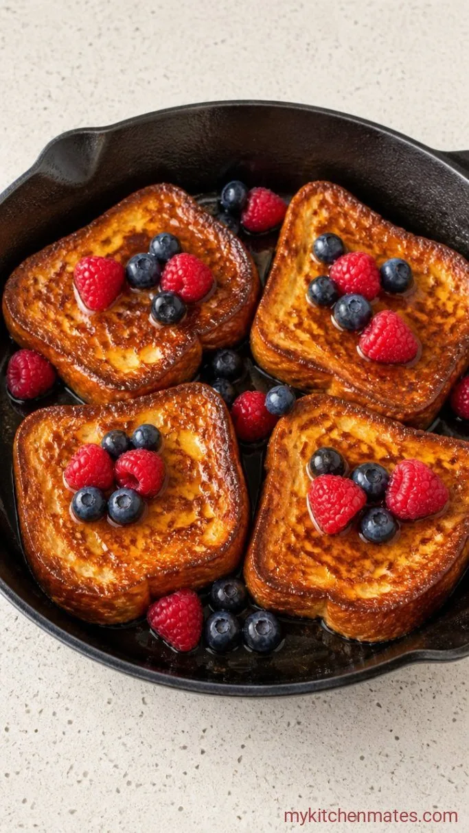 15-Minute Protein French Toast Step 3: Pan-Fry and Serve the French Toast