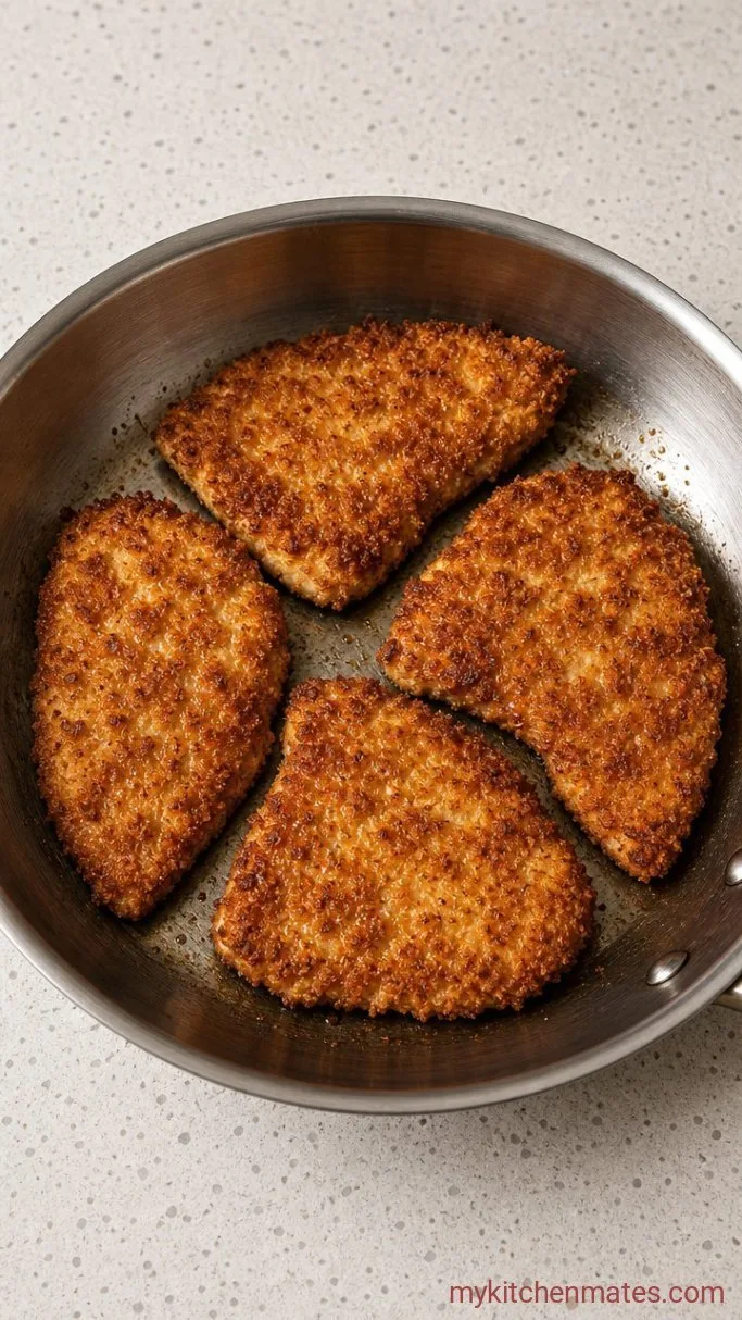 Quick and Crispy Breaded Chicken Breast Step 3: Pan-Fry the Chicken