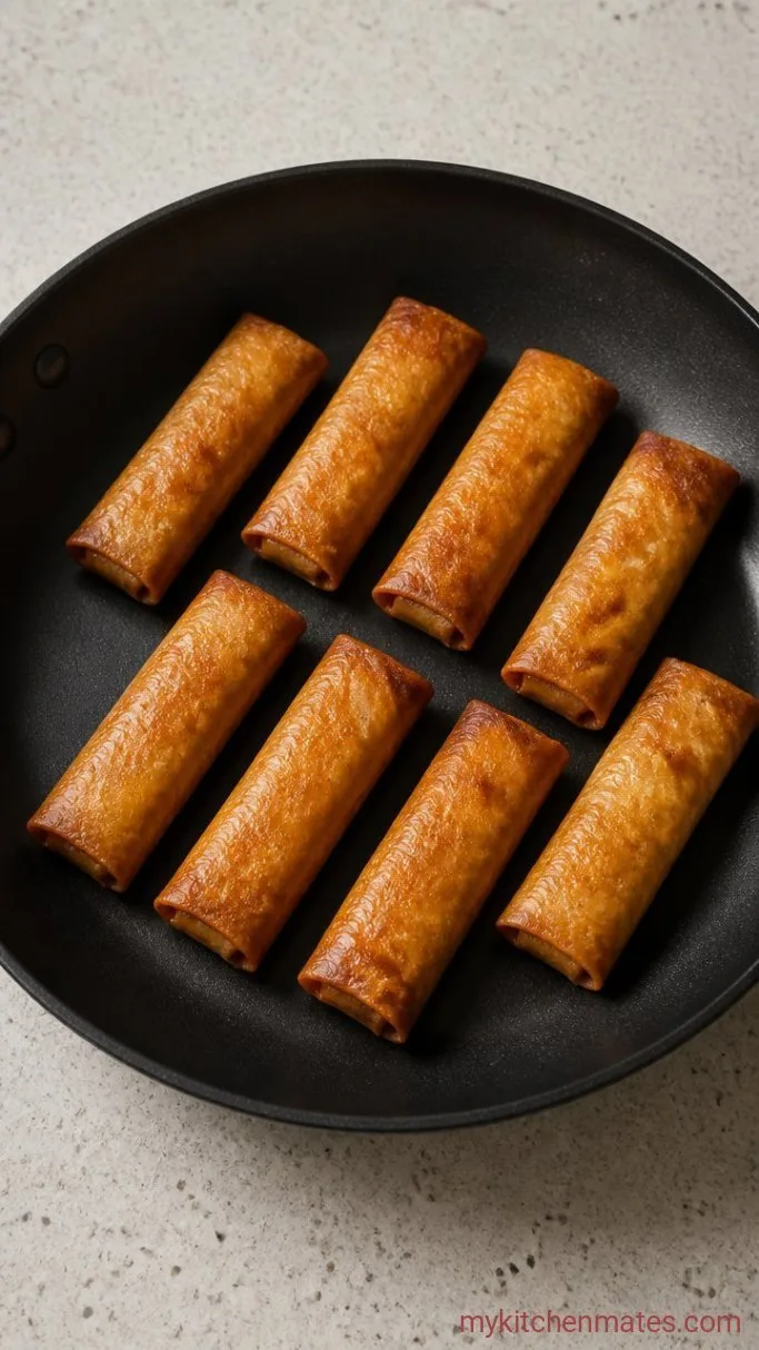 Step 3: Pan-Fry the Egg Rolls