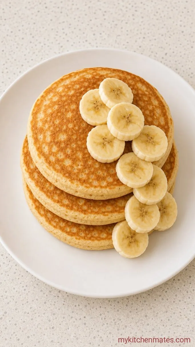 Quick And Easy Banana Oatmeal Pancakes Step 3: Pile Them High and Serve