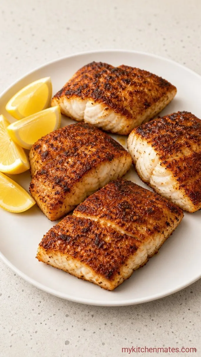 15-Minute Air Fryer Cod Step 3: Plate with Lemon and Serve